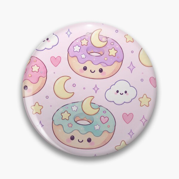 Item preview, Kawaii Moon Donut Pastel Pattern designed and sold by Soft Berry Studio.