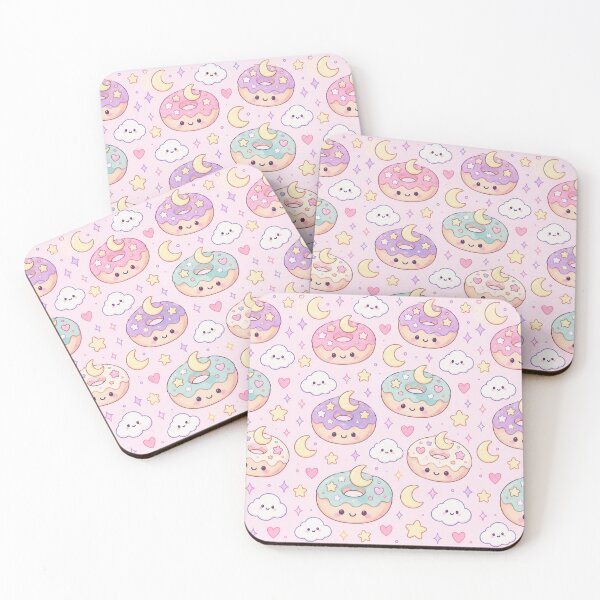 Item preview, Kawaii Moon Donut Pastel Pattern designed and sold by Soft Berry Studio.