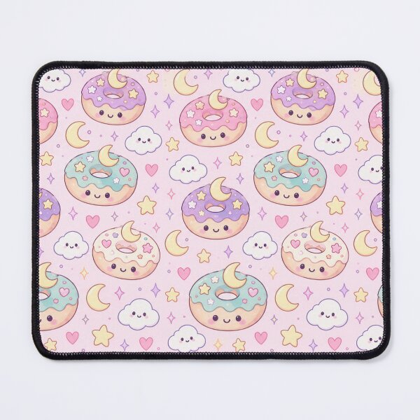 Item preview, Kawaii Moon Donut Pastel Pattern designed and sold by Soft Berry Studio.