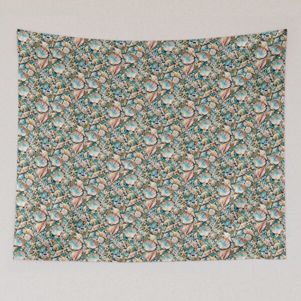 Item preview, Opaline Seashell Pattern – Iridescent Shells + Pearl Ocean Treasure designed and sold by FaithArt777.