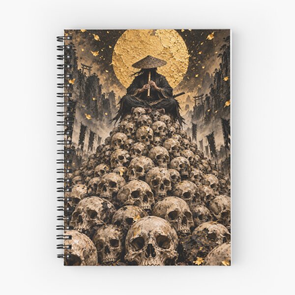 Item preview, Dark Samurai Playing a Flute above a Mound of Skulls designed and sold by MouradStudio.