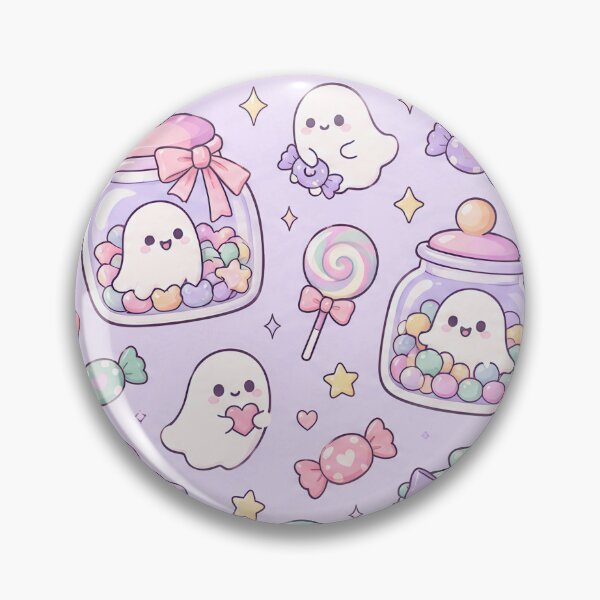 Item preview, Kawaii Ghost Candy Jar Pastel Pattern designed and sold by Soft Berry Studio.