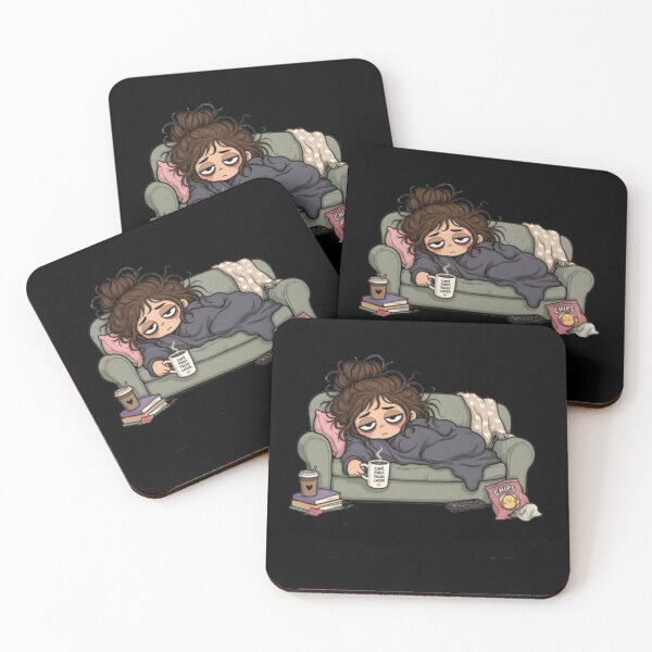 Item preview, Tired Girl Coffee Couch Cozy Lazy Day Funny Graphic designed and sold by GrimNest.