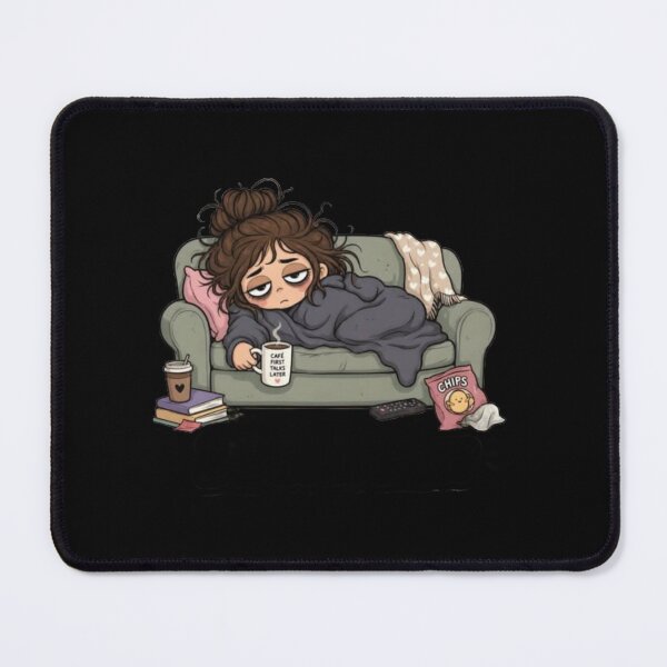 Item preview, Tired Girl Coffee Couch Cozy Lazy Day Funny Graphic designed and sold by GrimNest.
