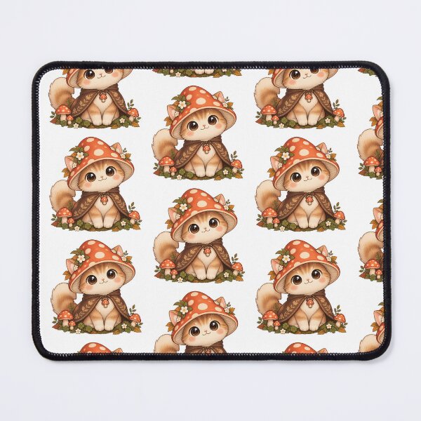 Item preview, Cute Cottagecore Mushroom Guardian Cat designed and sold by manszoank.