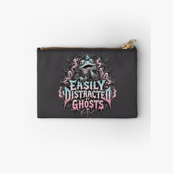 Item preview, Easily Distracted By Ghosts Gothic Frog T-Shirt | Dark Metal Ornate Arch Toad Skull Spooky Halloween Gift designed and sold by illeN-Art-World.