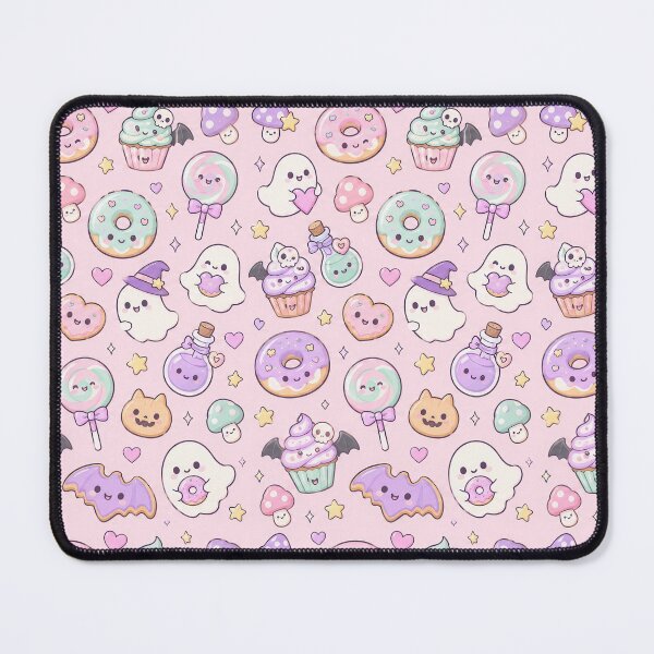 Item preview, Kawaii Pastel Spooky Snack Mix Pattern designed and sold by Soft Berry Studio.
