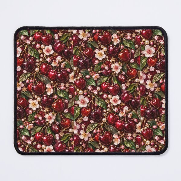 Item preview, Midnight Cherry Pattern – Ruby Cherries + Jewel Botanical Garden designed and sold by FaithArt777.