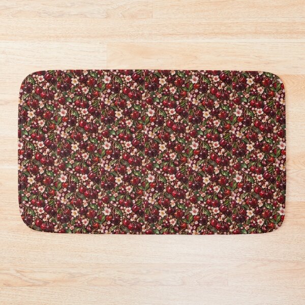 Item preview, Midnight Cherry Pattern – Ruby Cherries + Jewel Botanical Garden designed and sold by FaithArt777.