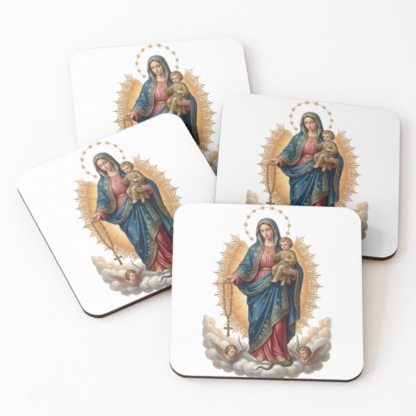 Item preview, Virgin of the Rosary with Child Jesus Catholic Art designed and sold by MantoSagrado.
