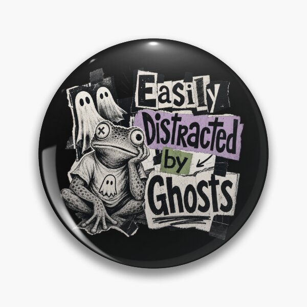 Item preview, Easily Distracted By Ghosts Frog Vintage Zine T-Shirt | Funny Grunge Toad Paper Collage Spooky Halloween Gift designed and sold by illeN-Art-World.