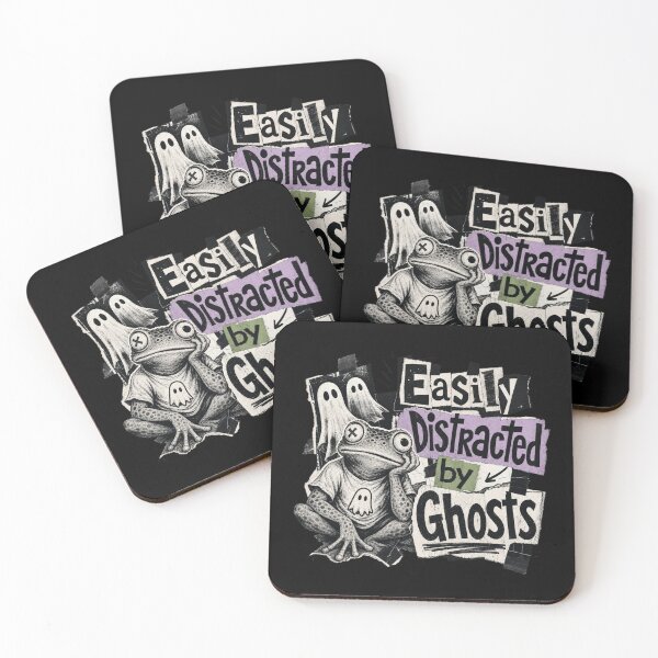 Item preview, Easily Distracted By Ghosts Frog Vintage Zine T-Shirt | Funny Grunge Toad Paper Collage Spooky Halloween Gift designed and sold by illeN-Art-World.