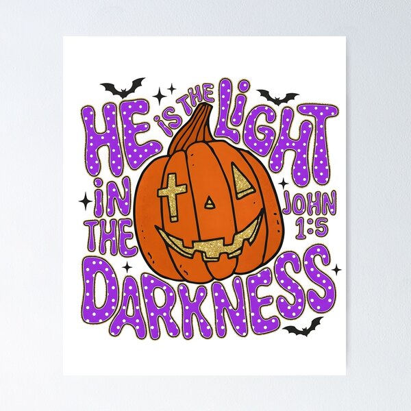 Item preview, Christian Halloween Pumpkin He Is The Light designed and sold by KroghDs.
