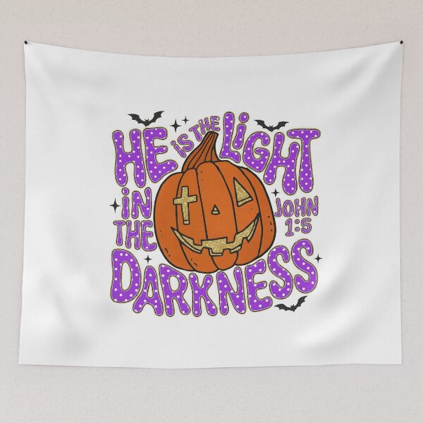 Item preview, Christian Halloween Pumpkin He Is The Light designed and sold by KroghDs.