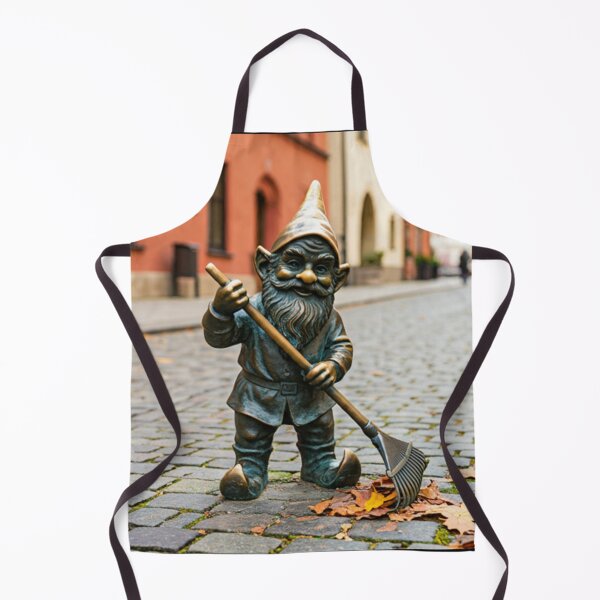 Item preview, Gnome Raking Leaves Art Print – Fall Chores Gift, Poland Travel Decor designed and sold by Purrfecta.
