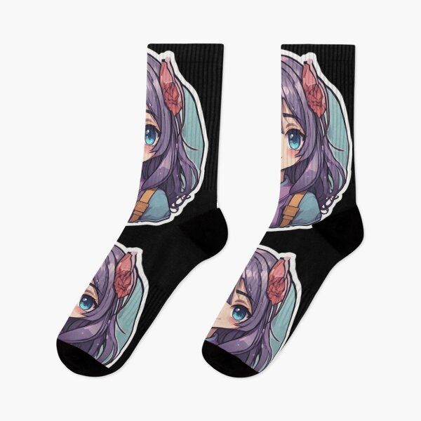 Item preview, Purple Blossom Anime Girl | Kawaii Portrait designed and sold by bella-rosa87.