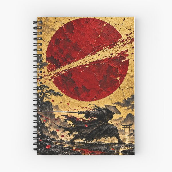 Item preview, Lunging Dark Samurai beneath a Slashed Red Sun designed and sold by MouradStudio.