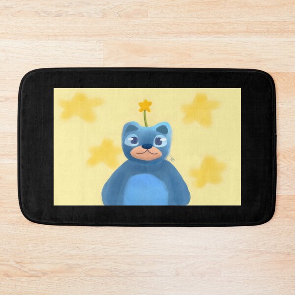 Item preview, Cute Blue Bear Character with Flower designed and sold by J-Mindful.