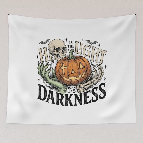 Item preview, Christian Halloween Pumpkin He Is The Light designed and sold by KroghDs.
