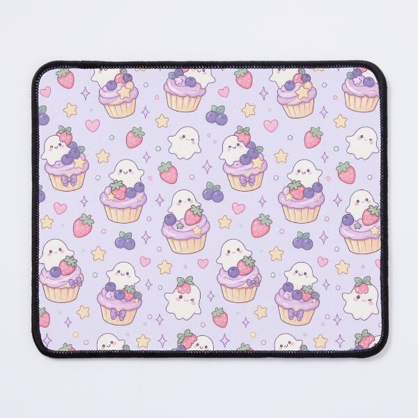 Item preview, Kawaii Ghost Berry Cupcake Pastel Pattern designed and sold by Soft Berry Studio.