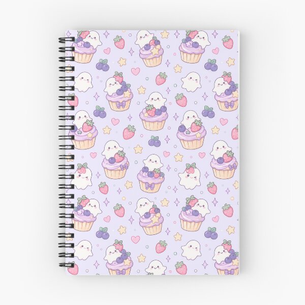 Item preview, Kawaii Ghost Berry Cupcake Pastel Pattern designed and sold by Soft Berry Studio.