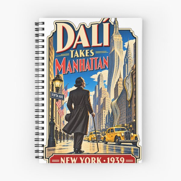 Item preview, Dalí Takes Manhattan — New York 1939 Surrealist Vintage Poster designed and sold by Past in Threads.