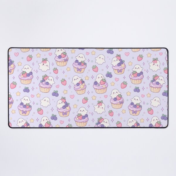 Item preview, Kawaii Ghost Berry Cupcake Pastel Pattern designed and sold by Soft Berry Studio.
