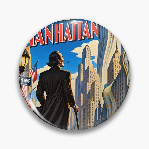 Item preview, Dalí Takes Manhattan — New York 1939 Surrealist Vintage Poster designed and sold by Past in Threads.