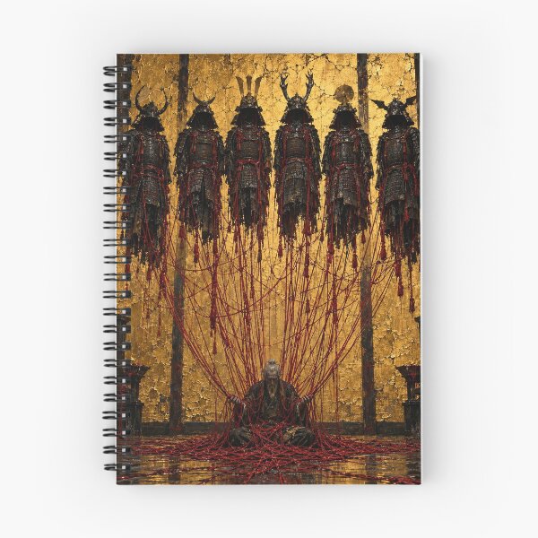 Item preview, Six Samurai Armors Suspended Above Red Cords designed and sold by MouradStudio.