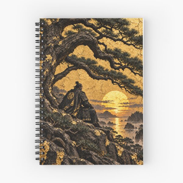 Item preview, Seated Samurai Beneath a Gnarled Tree and Golden Sun designed and sold by MouradStudio.