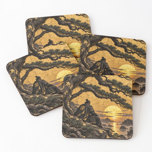 Item preview, Seated Samurai Beneath a Gnarled Tree and Golden Sun designed and sold by MouradStudio.