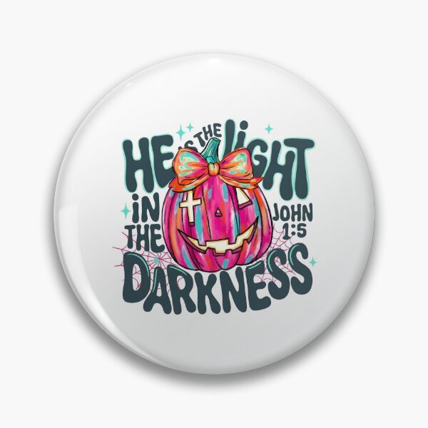 Item preview, Christian Halloween Pink Pumpkin He Is Light designed and sold by KroghDs.