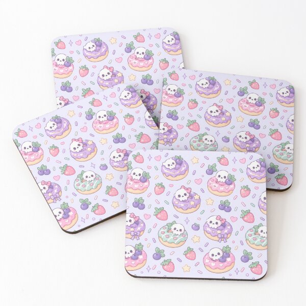 Item preview, Kawaii Skull Berry Donut Pastel Pattern designed and sold by Soft Berry Studio.