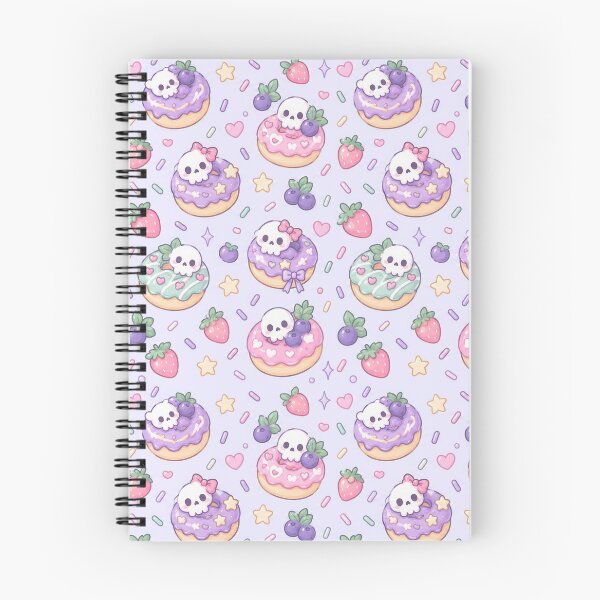 Item preview, Kawaii Skull Berry Donut Pastel Pattern designed and sold by Soft Berry Studio.