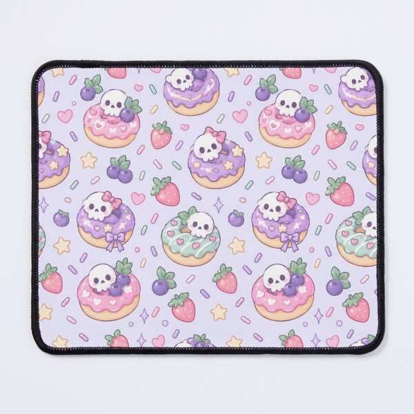 Item preview, Kawaii Skull Berry Donut Pastel Pattern designed and sold by Soft Berry Studio.