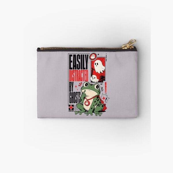 Item preview, Easily Distracted By Ghosts Frog Graphic Poster T-Shirt | Cute Anime Toad Red Black Comic Halloween Gift designed and sold by illeN-Art-World.