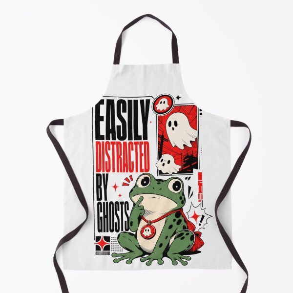 Item preview, Easily Distracted By Ghosts Frog Graphic Poster T-Shirt | Cute Anime Toad Red Black Comic Halloween Gift designed and sold by illeN-Art-World.