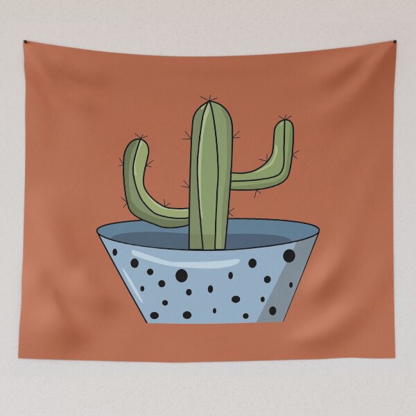Item preview, Minimalist Saguaro Cactus Desert Landscape Potted Plant Art designed and sold by Plookiss.