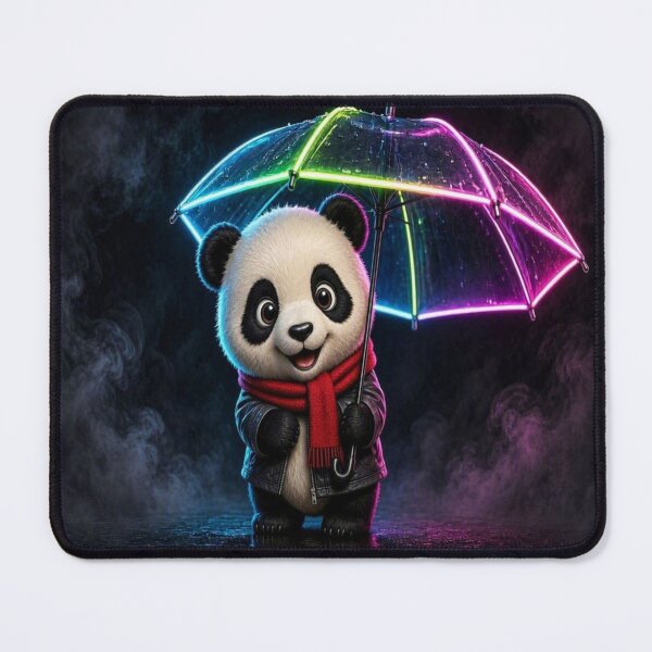 Item preview, Cute Panda with Neon Umbrella Art designed and sold by Breezes-of-Ida.