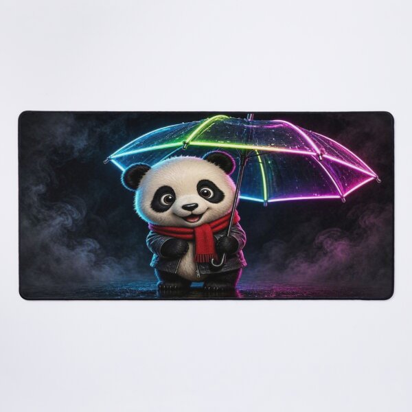Item preview, Cute Panda with Neon Umbrella Art designed and sold by Breezes-of-Ida.