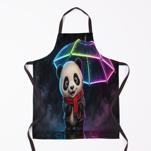 Item preview, Cute Panda with Neon Umbrella Art designed and sold by Breezes-of-Ida.