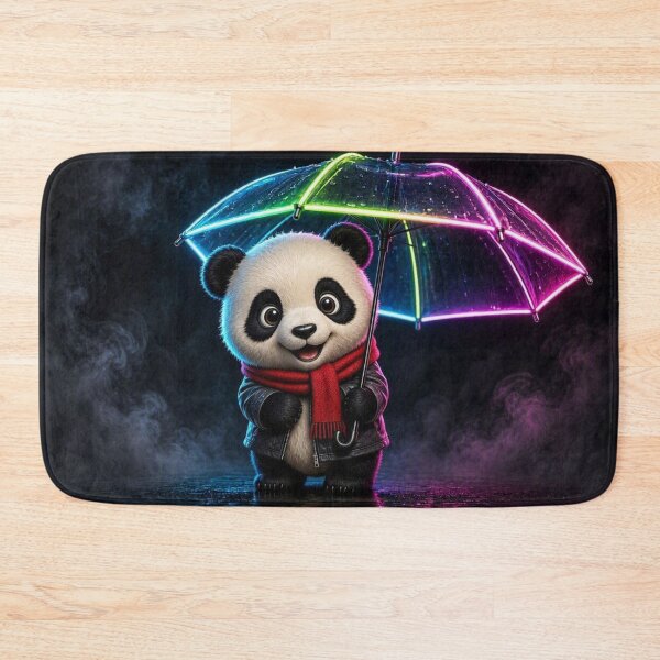 Item preview, Cute Panda with Neon Umbrella Art designed and sold by Breezes-of-Ida.