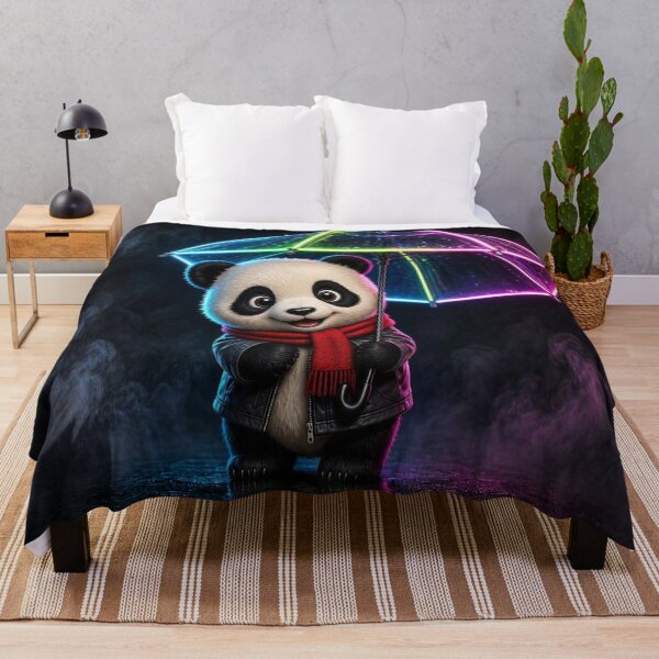 Item preview, Cute Panda with Neon Umbrella Art designed and sold by Breezes-of-Ida.