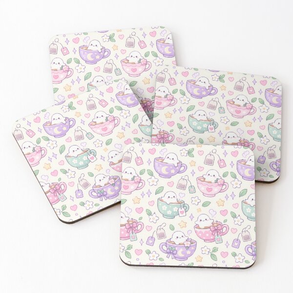 Item preview, Kawaii Ghost Tea Cup Pastel Pattern designed and sold by Soft Berry Studio.