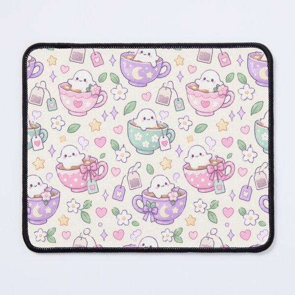 Item preview, Kawaii Ghost Tea Cup Pastel Pattern designed and sold by Soft Berry Studio.