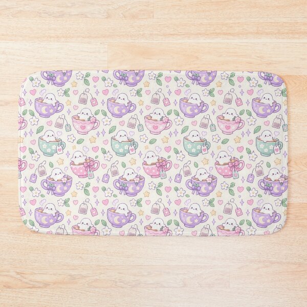 Item preview, Kawaii Ghost Tea Cup Pastel Pattern designed and sold by Soft Berry Studio.