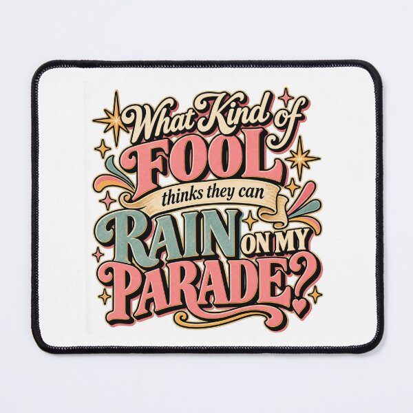 Item preview, Rain on My Parade Retro Typography designed and sold by Sandy's Cheeky Studio.