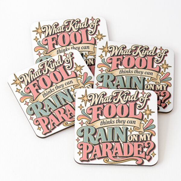 Item preview, Rain on My Parade Retro Typography designed and sold by Sandy's Cheeky Studio.