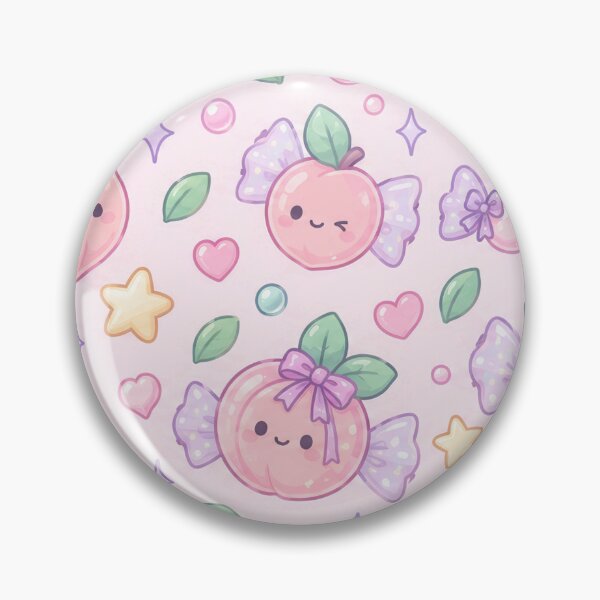 Item preview, Kawaii Magic Peach Candy Pastel Pattern designed and sold by Soft Berry Studio.