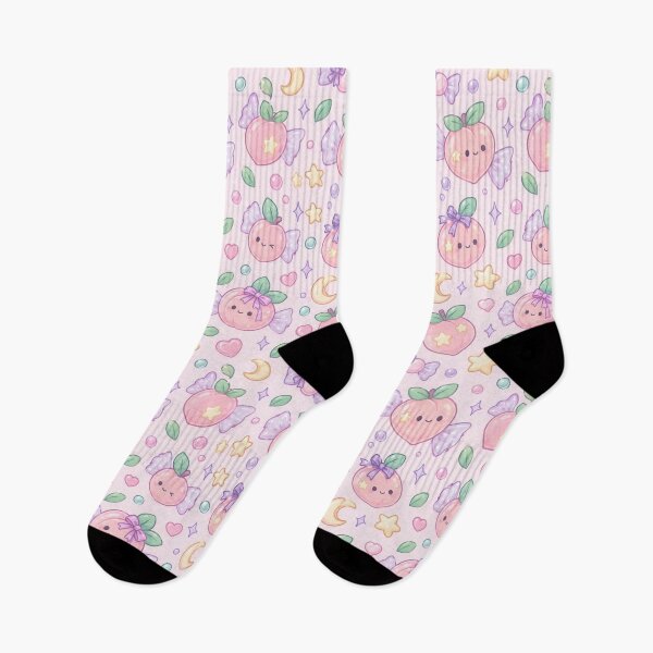 Item preview, Kawaii Magic Peach Candy Pastel Pattern designed and sold by Soft Berry Studio.